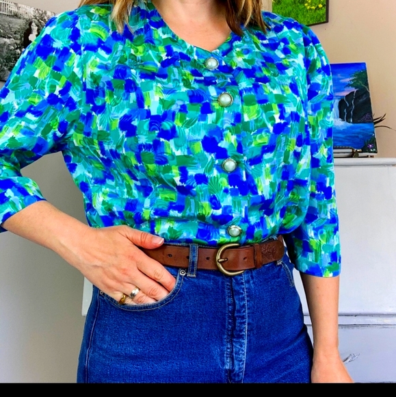 Vintage Miss Berkeley Button Front Blouse - Picture 3 of 7